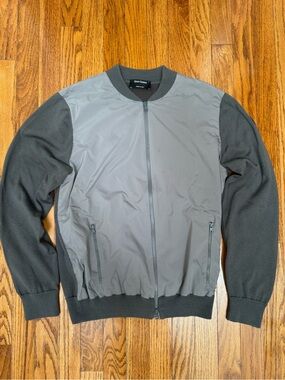 Gran Sasso Taupe Bomber Jacket with Knit Collar